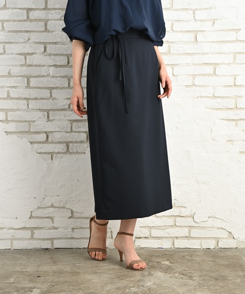 Rewde（ルゥデ）の「【スタイリストコラボ商品・雑誌掲載】リネンライクタイトスカート（1R10-05212）（スカート・レディース・ベージュ/ネイビー/カーキ/オレンジ・M）」の7枚目の写真