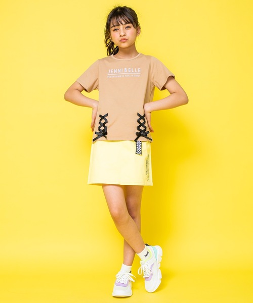 JENNI belle（ジェニィベル）の「【WEB限定】チェッカーベルト付き台形スカート（スカート・キッズ・ベージュ/イエロー・130cm/150cm/140cm/160cm）」の11枚目の写真