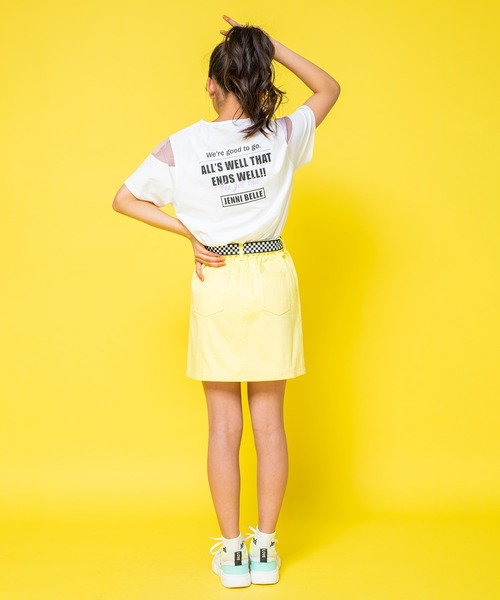 JENNI belle（ジェニィベル）の「【WEB限定】チェッカーベルト付き台形スカート（スカート・キッズ・ベージュ/イエロー・130cm/150cm/140cm/160cm）」の19枚目の写真