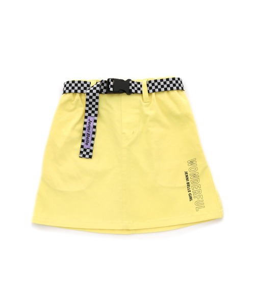 JENNI belle（ジェニィベル）の「【WEB限定】チェッカーベルト付き台形スカート（スカート・キッズ・ベージュ/イエロー・130cm/150cm/140cm/160cm）」の4枚目の写真