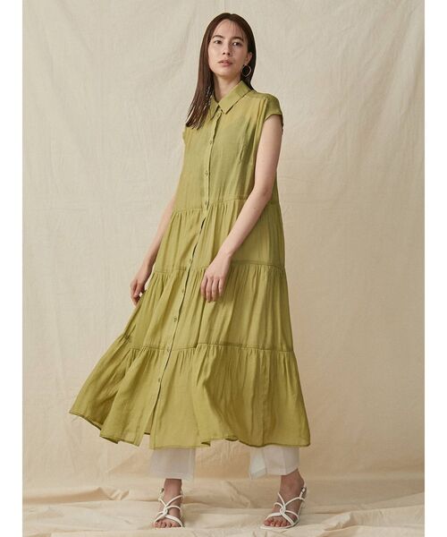 COTORICA（コトリカ）の「シアーティアードワンピース（ワンピース・レディース・ブラウン/オフホワイト/オレンジ/グリーン・FREE）」の7枚目の写真