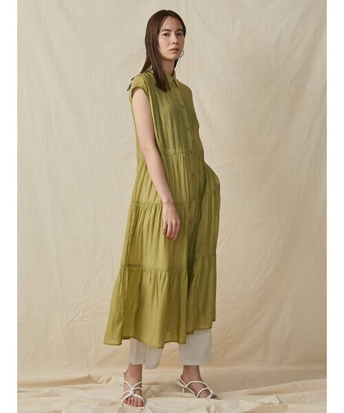 COTORICA（コトリカ）の「シアーティアードワンピース（ワンピース・レディース・ブラウン/オフホワイト/オレンジ/グリーン・FREE）」の10枚目の写真