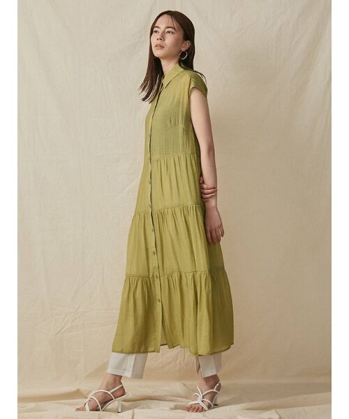 COTORICA（コトリカ）の「シアーティアードワンピース（ワンピース・レディース・ブラウン/オフホワイト/オレンジ/グリーン・FREE）」の9枚目の写真