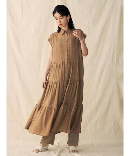 COTORICA（コトリカ）の「シアーティアードワンピース（ワンピース・レディース・ブラウン/オフホワイト/オレンジ/グリーン・FREE）」の15枚目の写真