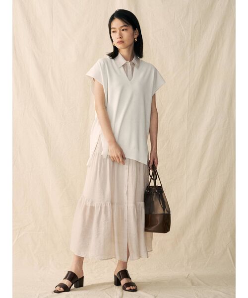 COTORICA（コトリカ）の「シアーティアードワンピース（ワンピース・レディース・ブラウン/オフホワイト/オレンジ/グリーン・FREE）」の17枚目の写真