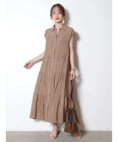 COTORICA（コトリカ）の「シアーティアードワンピース（ワンピース・レディース・ブラウン/オフホワイト/オレンジ/グリーン・FREE）」の19枚目の写真