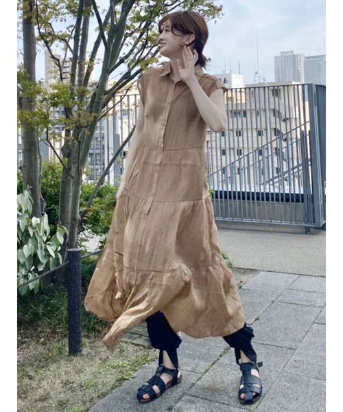 COTORICA（コトリカ）の「シアーティアードワンピース（ワンピース・レディース・ブラウン/オフホワイト/オレンジ/グリーン・FREE）」の22枚目の写真