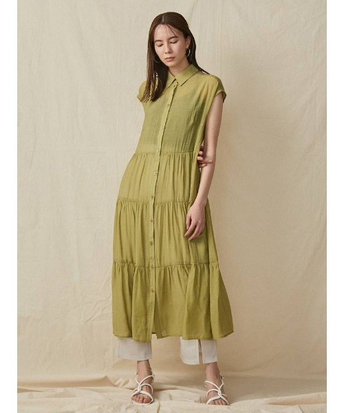 COTORICA（コトリカ）の「シアーティアードワンピース（ワンピース・レディース・ブラウン/オフホワイト/オレンジ/グリーン・FREE）」の3枚目の写真