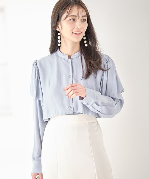Cookie Chocolate（クッキーチョコレート）の「ケープデザインブラウス（シャツ/ブラウス・レディース・ネイビー/ブルー・MEDIUM）」の7枚目の写真