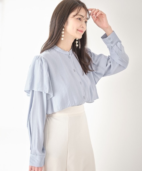 Cookie Chocolate（クッキーチョコレート）の「ケープデザインブラウス（シャツ/ブラウス・レディース・ネイビー/ブルー・MEDIUM）」の6枚目の写真