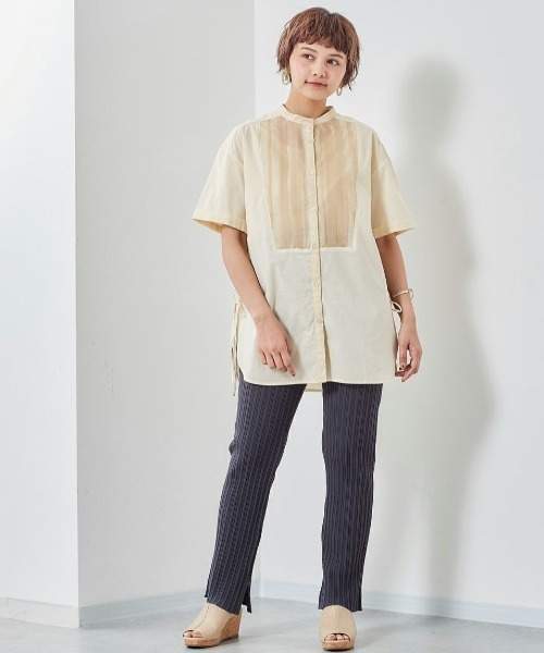 cepo（セポ）の「シアーブザムブラウス（シャツ/ブラウス・レディース・オレンジ/ブラック/オフホワイト・M）」の6枚目の写真