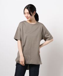 earth music&ecology | 吸水速乾裾ラウンドチュニック ＊(Tシャツ/カットソー)