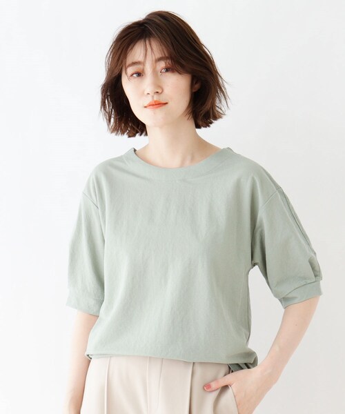 DRESKIP（ドレスキップ）の「◆肩レースパフ袖Tシャツ（Tシャツ/カットソー・レディース・ブラック/ダークブラウン/オフホワイト/グリーン系・02/03/04）」の4枚目の写真