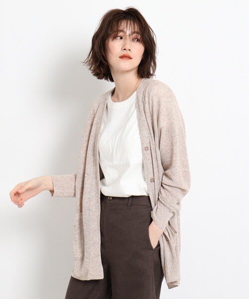 JET(ジェット)の「◆【ウォッシャブル】リネン混ニットカーディガン(カーディガン/ボレロ・レディース・ブラック系7/ベージュ系8・04)」の1枚目の写真