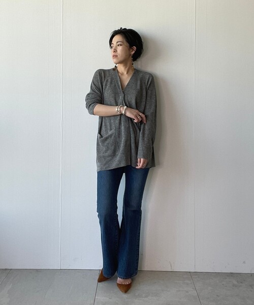 JET(ジェット)の「◆【ウォッシャブル】リネン混ニットカーディガン(カーディガン/ボレロ・レディース・ブラック系7/ベージュ系8・04)」の6枚目の写真