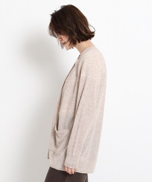 JET(ジェット)の「◆【ウォッシャブル】リネン混ニットカーディガン(カーディガン/ボレロ・レディース・ブラック系7/ベージュ系8・04)」の8枚目の写真