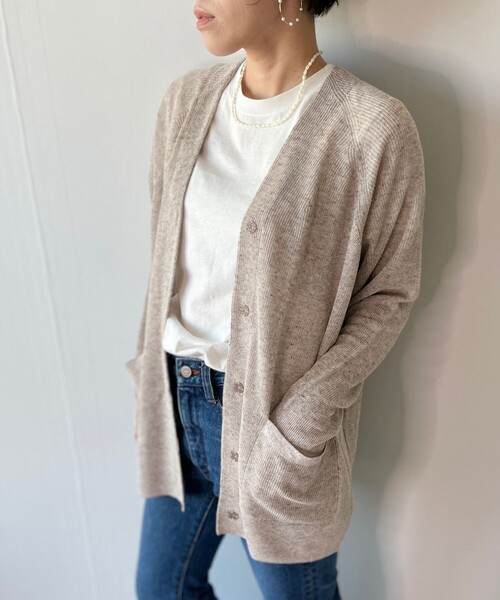 JET(ジェット)の「◆【ウォッシャブル】リネン混ニットカーディガン(カーディガン/ボレロ・レディース・ブラック系7/ベージュ系8・04)」の11枚目の写真