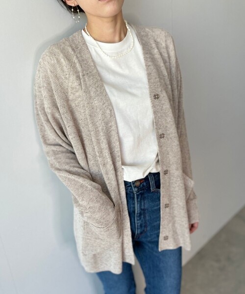 JET(ジェット)の「◆【ウォッシャブル】リネン混ニットカーディガン(カーディガン/ボレロ・レディース・ブラック系7/ベージュ系8・04)」の12枚目の写真
