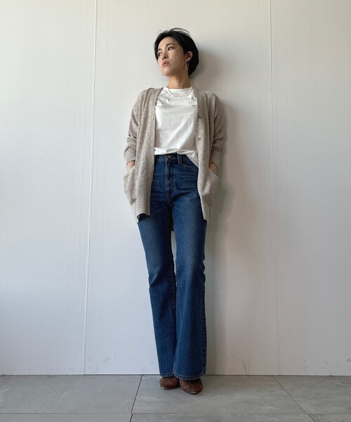 JET(ジェット)の「◆【ウォッシャブル】リネン混ニットカーディガン(カーディガン/ボレロ・レディース・ブラック系7/ベージュ系8・04)」の13枚目の写真