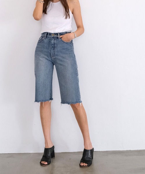 AKTE（アクテ）の「デニムハーフパンツ（デニムパンツ・レディース・ブルー/ブラック・1/2）」の10枚目の写真