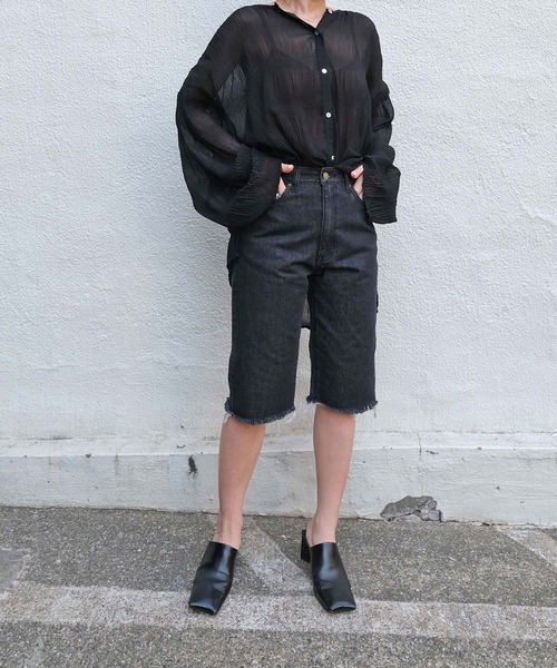 AKTE（アクテ）の「デニムハーフパンツ（デニムパンツ・レディース・ブルー/ブラック・1/2）」の18枚目の写真