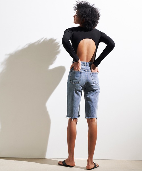 AKTE（アクテ）の「デニムハーフパンツ（デニムパンツ・レディース・ブルー/ブラック・1/2）」の22枚目の写真