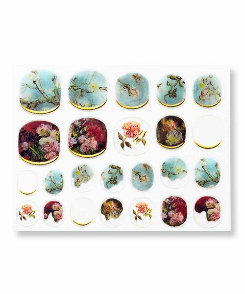 MEDE19F（メデジュウキュウ）の「ＭＥＤＥ１９Ｆ　ゴッホの世界をまとうネイルシール（ネイルシール/ネイルチップ・レディース・グリーン×ピンク/イエロー/ブルー・ONE SIZE）」の4枚目の写真