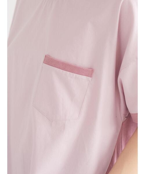 CRAFT STANDARD BOUTIQUE（クラフトスタンダードブティック）の「異素材Tブラウス　＊（Tシャツ/カットソー・レディース・チャコールグレー/ベージュ/ブルー/イエロー/ピンク・FREE）」の20枚目の写真