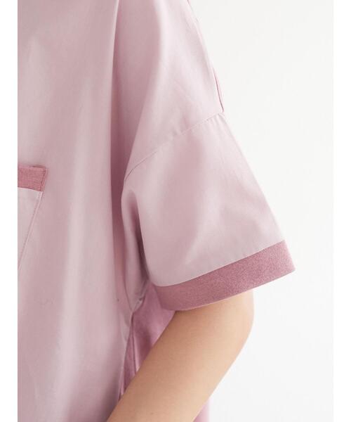 CRAFT STANDARD BOUTIQUE（クラフトスタンダードブティック）の「異素材Tブラウス　＊（Tシャツ/カットソー・レディース・チャコールグレー/ベージュ/ブルー/イエロー/ピンク・FREE）」の21枚目の写真