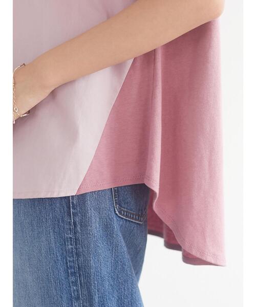 CRAFT STANDARD BOUTIQUE（クラフトスタンダードブティック）の「異素材Tブラウス　＊（Tシャツ/カットソー・レディース・チャコールグレー/ベージュ/ブルー/イエロー/ピンク・FREE）」の22枚目の写真