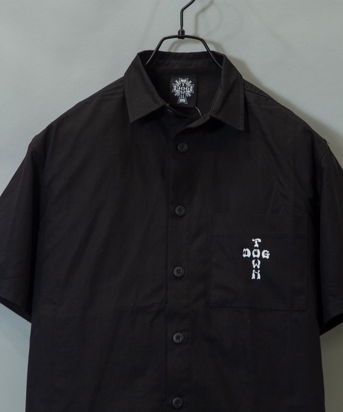 DOGTOWN（ドッグタウン）の「DT-NEW LETTER WORK・SS-SHIRT/ドックタウン 半袖 ワーク シャツ（シャツ/ブラウス・メンズ・ホワイト/ブラック/ストライプ・M/L）」の14枚目の写真