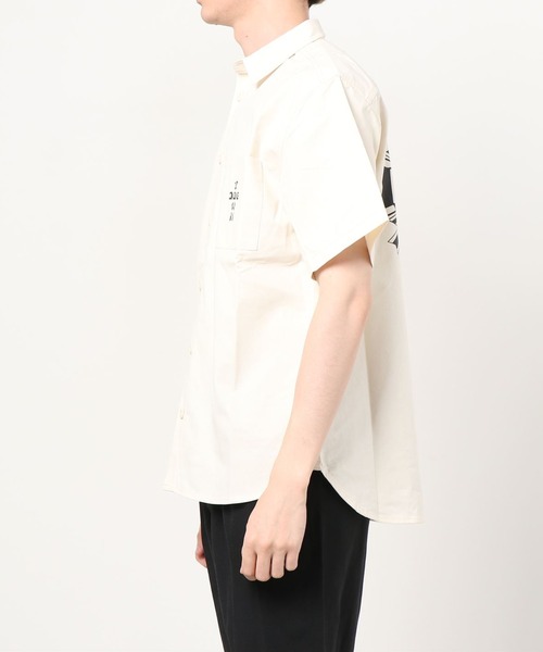 DOGTOWN（ドッグタウン）の「DT-NEW LETTER WORK・SS-SHIRT/ドックタウン 半袖 ワーク シャツ（シャツ/ブラウス・メンズ・ホワイト/ブラック/ストライプ・M/L）」の5枚目の写真