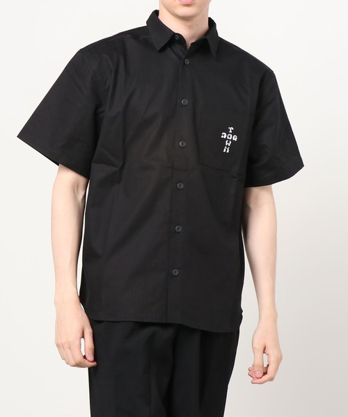 DOGTOWN（ドッグタウン）の「DT-NEW LETTER WORK・SS-SHIRT/ドックタウン 半袖 ワーク シャツ（シャツ/ブラウス・メンズ・ホワイト/ブラック/ストライプ・M/L）」の7枚目の写真