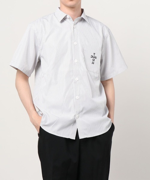 DOGTOWN（ドッグタウン）の「DT-NEW LETTER WORK・SS-SHIRT/ドックタウン 半袖 ワーク シャツ（シャツ/ブラウス・メンズ・ホワイト/ブラック/ストライプ・M/L）」の9枚目の写真