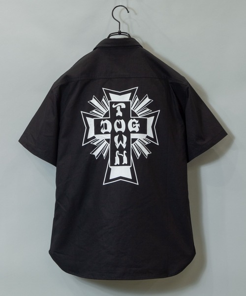 DOGTOWN（ドッグタウン）の「DT-NEW LETTER WORK・SS-SHIRT/ドックタウン 半袖 ワーク シャツ（シャツ/ブラウス・メンズ・ホワイト/ブラック/ストライプ・M/L）」の12枚目の写真