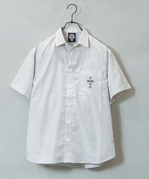 DOGTOWN（ドッグタウン）の「DT-NEW LETTER WORK・SS-SHIRT/ドックタウン 半袖 ワーク シャツ（シャツ/ブラウス・メンズ・ホワイト/ブラック/ストライプ・M/L）」の13枚目の写真
