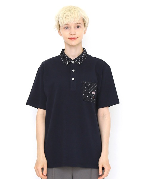 Design Tshirts Store graniph（デザイン　ティーシャツ　ストア　グラニフ）の「ロンドンレインビューティフルシャドー｜ポロシャツ（ポロシャツ・メンズ・ネイビー・LARGE/X-LARGE/MEDIUM/SMALL）」の7枚目の写真
