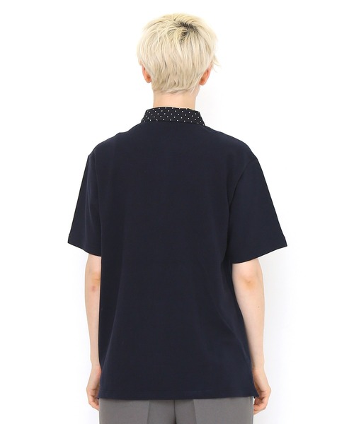 Design Tshirts Store graniph（デザイン　ティーシャツ　ストア　グラニフ）の「ロンドンレインビューティフルシャドー｜ポロシャツ（ポロシャツ・メンズ・ネイビー・LARGE/X-LARGE/MEDIUM/SMALL）」の6枚目の写真