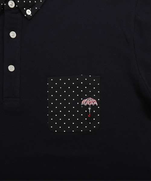 Design Tshirts Store graniph（デザイン　ティーシャツ　ストア　グラニフ）の「ロンドンレインビューティフルシャドー｜ポロシャツ（ポロシャツ・メンズ・ネイビー・LARGE/X-LARGE/MEDIUM/SMALL）」の9枚目の写真