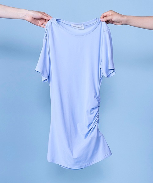 lautreamont BLEUBLANC（ロートレアモンブルーブラン）の「スムースフィットギャザーカットソー（Tシャツ/カットソー・レディース・パープル/ブルー/グリーン・9号）」の8枚目の写真