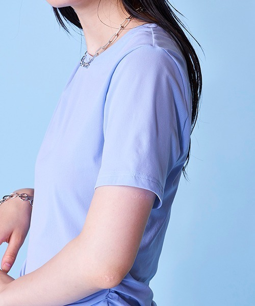 lautreamont BLEUBLANC（ロートレアモンブルーブラン）の「スムースフィットギャザーカットソー（Tシャツ/カットソー・レディース・パープル/ブルー/グリーン・9号）」の21枚目の写真