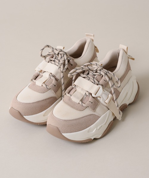 moi tytto（モイテュット）の「淡色ダッドスニーカー（スニーカー・レディース・ベージュ/ナチュラル・SMALL/MEDIUM/LARGE）」の4枚目の写真