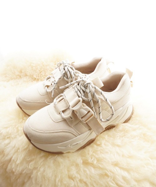 moi tytto（モイテュット）の「淡色ダッドスニーカー（スニーカー・レディース・ベージュ/ナチュラル・SMALL/MEDIUM/LARGE）」の15枚目の写真