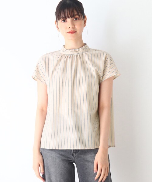 DRESKIP(ドレスキップ)の「◆フリルハイネックフレンチブラウス(シャツ/ブラウス・レディース・ホワイト系4/ブラック系1/ネイビー系2/ベージュ系その他5・02/03/04)」の3枚目の写真