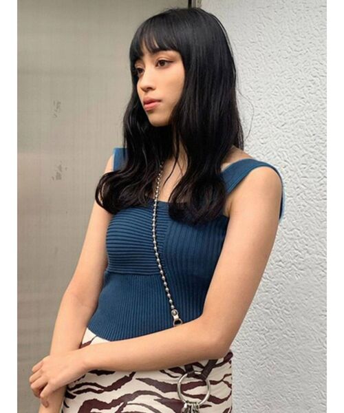 EMODA（エモダ）の「ボクシーニットトップ（ニット/セーター・レディース・ホワイト/ブルー/ブラウン/ブラック・FREE）」の10枚目の写真