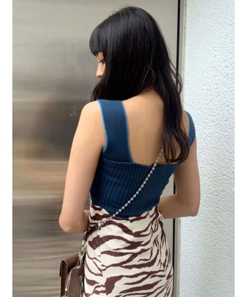 EMODA（エモダ）の「ボクシーニットトップ（ニット/セーター・レディース・ホワイト/ブルー/ブラウン/ブラック・FREE）」の11枚目の写真