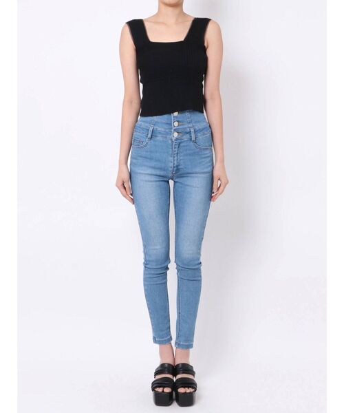 EMODA（エモダ）の「ボクシーニットトップ（ニット/セーター・レディース・ホワイト/ブルー/ブラウン/ブラック・FREE）」の16枚目の写真