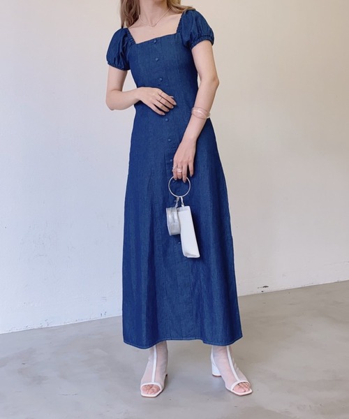 セール】デニムマーメイドワンピース（ワンピース）｜VANNIE U