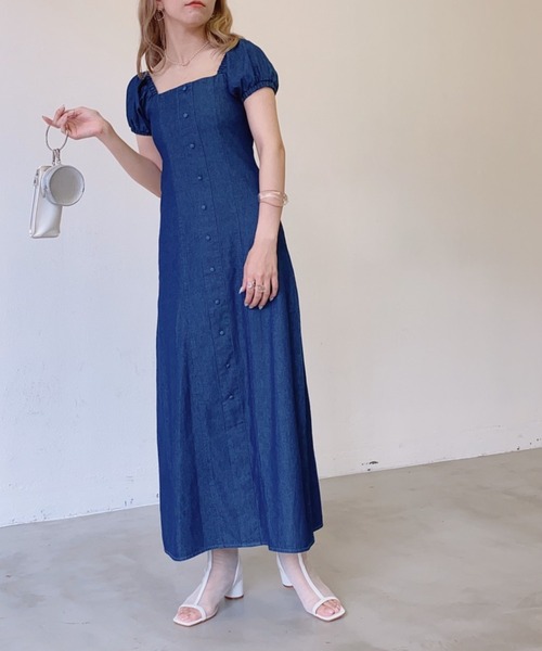 セール】デニムマーメイドワンピース（ワンピース）｜VANNIE U