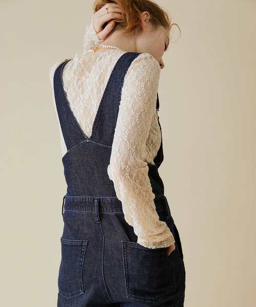 CIMARRON（シマロン）の「<春まで使える>《2022SS 新色追加》【CIMARRON JEANS】別注デニムタイトオーバーオール（サロペット/オーバーオール・レディース・ブラック/ネイビー/ブルー/ピンク/ブルー系その他・38/36/34）」の6枚目の写真